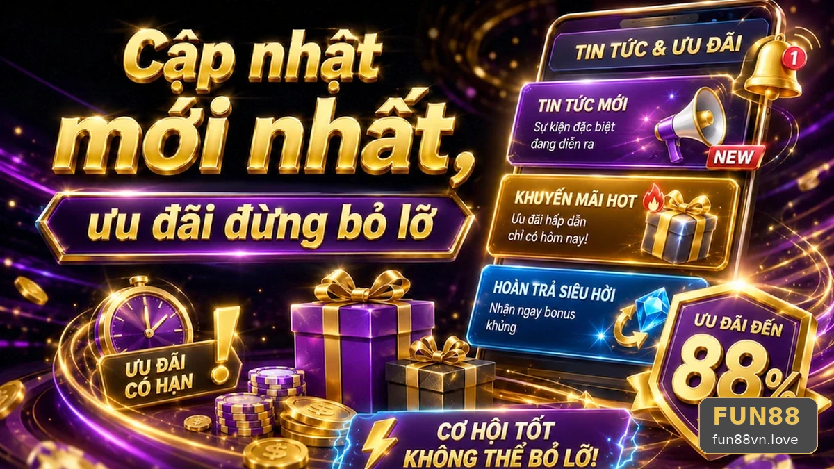 Đọc kỹ dòng chú thích nhỏ trên banner ưu đãi FUN88 giúp tránh lệch quỹ
